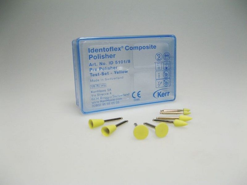 5101/8 Набор полиров Identoflex для предварительной полировки композитов, желтые (8шт)