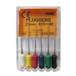 Плаггеры/Pluggers №40, 25мм (6шт) - ручные файлы для вертикальной конденсации гуттаперчивых штифтов