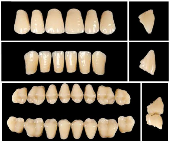 Гарнитур фронтальных зубов, верх. C4-18, Acry Rock V