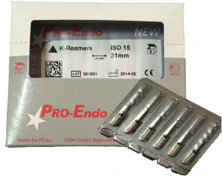 К-файлы Pro-Endo Ass №15-40, 31мм (6шт) - каналорасширители ручные