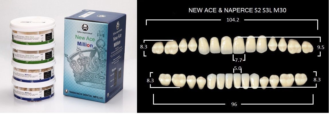 Зубы New Ase 20 полных гарнитуров S2 S3L 30 A3,5