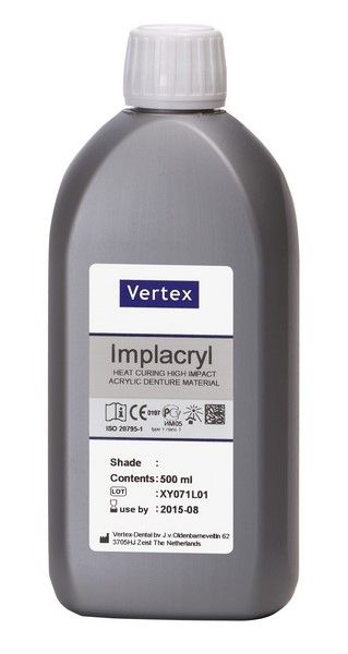 Вертекс Имплакрил/Vertex Implacryl - базисная пластмасса горяч.полимер. (жидкость), 75мл